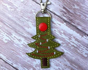 ITH Christmas Tree Snap Tab/Key Fob DIGITAL Embroidery Design