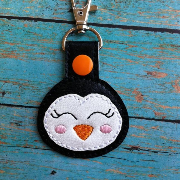 ITH Penguin Snap Tab/Key Fob DIGITAL Embroidery Design