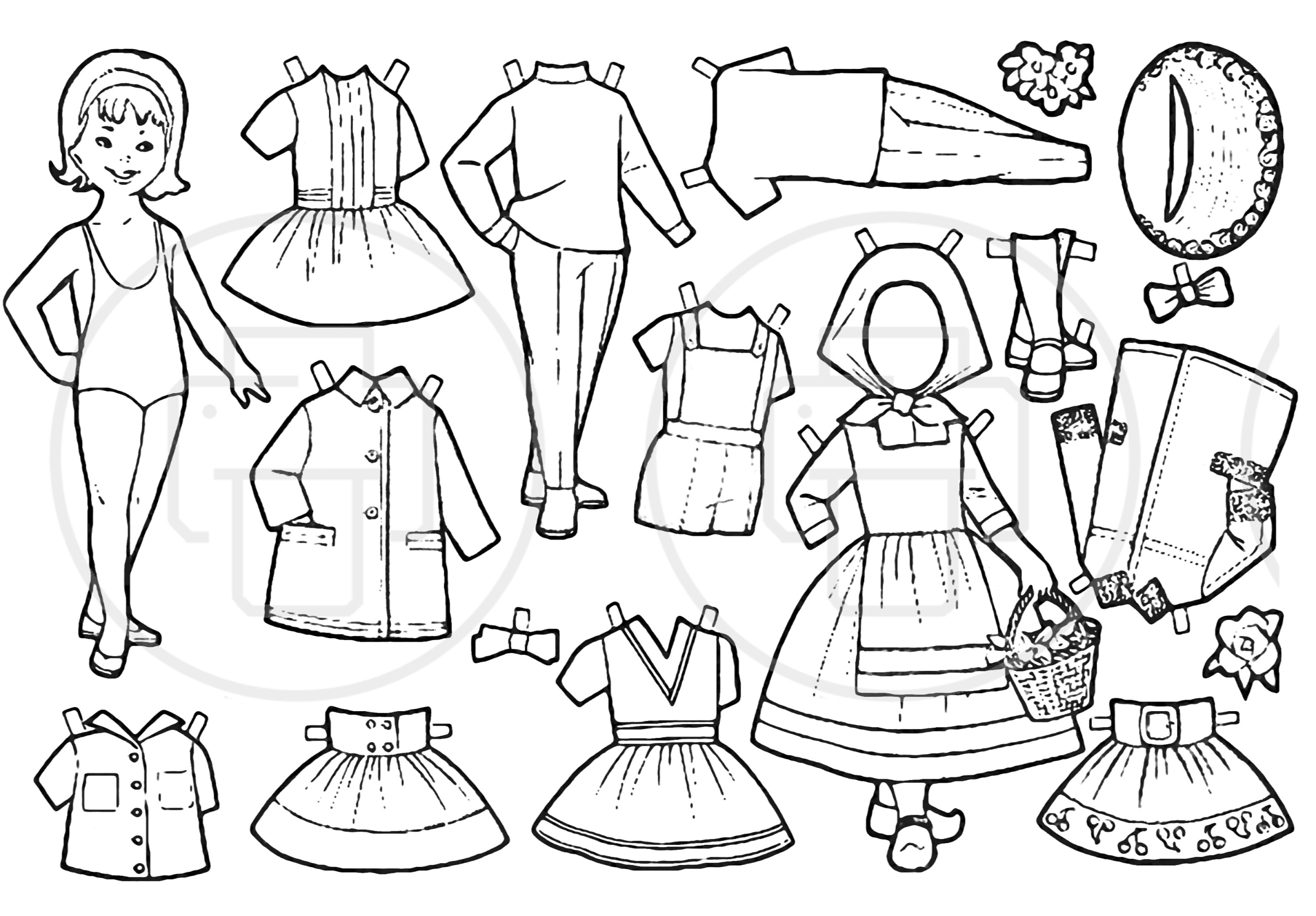 Vintage Spanish Paper Dolls Form the 1960s. Colored and for Coloring ...