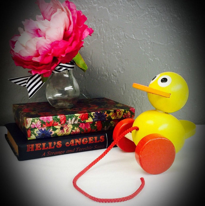 vintage wooden duck pull toy