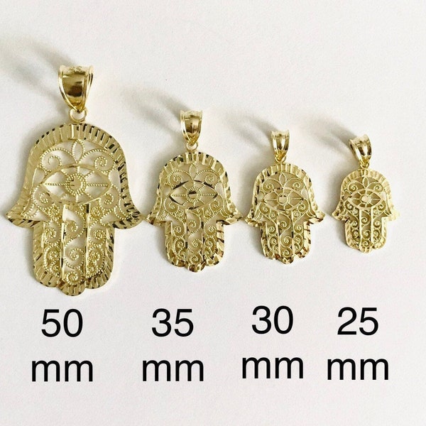 10K Solid Gold Hamsa Hand, Hamsa Hand, Gold Fatima Hand, Real Gold Hamsa, Real Gold Hand, 10k Gold Hand of Fatima - G8