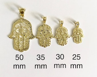 10K Solid Gold Hamsa Hand, Hamsa Hand, Gold Fatima Hand, Real Gold Hamsa, Real Gold Hand, 10k Gold Hand of Fatima -G8