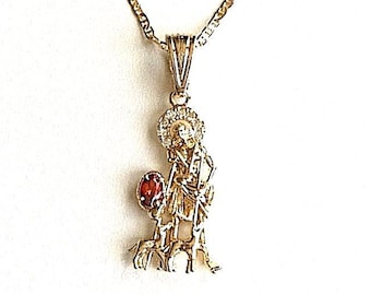 18K gold filled saint Lazarus necklace 24 long 18k gold filled cadena de san Lazaro 24 largo-P90
