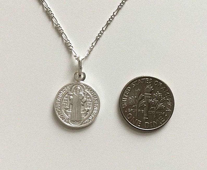 thumbnail image 2 of 925 Sterling Silver Saint Michael Necklace – 18" Anchor Chain With Lobster Claw (San Miguel Espada) 2 of 6