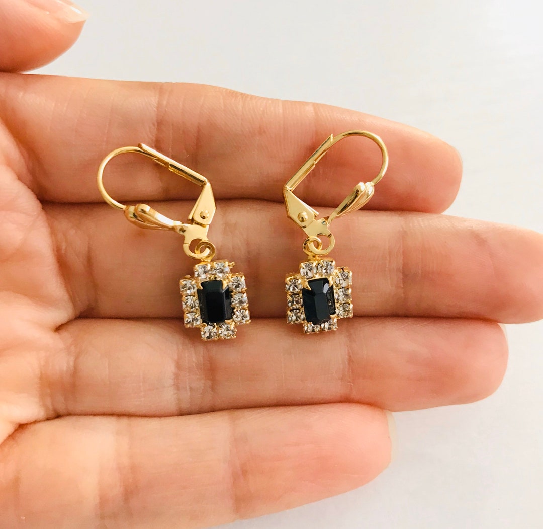 Rhodium Plated Graduated CZ Lever Back Earrings main image 0