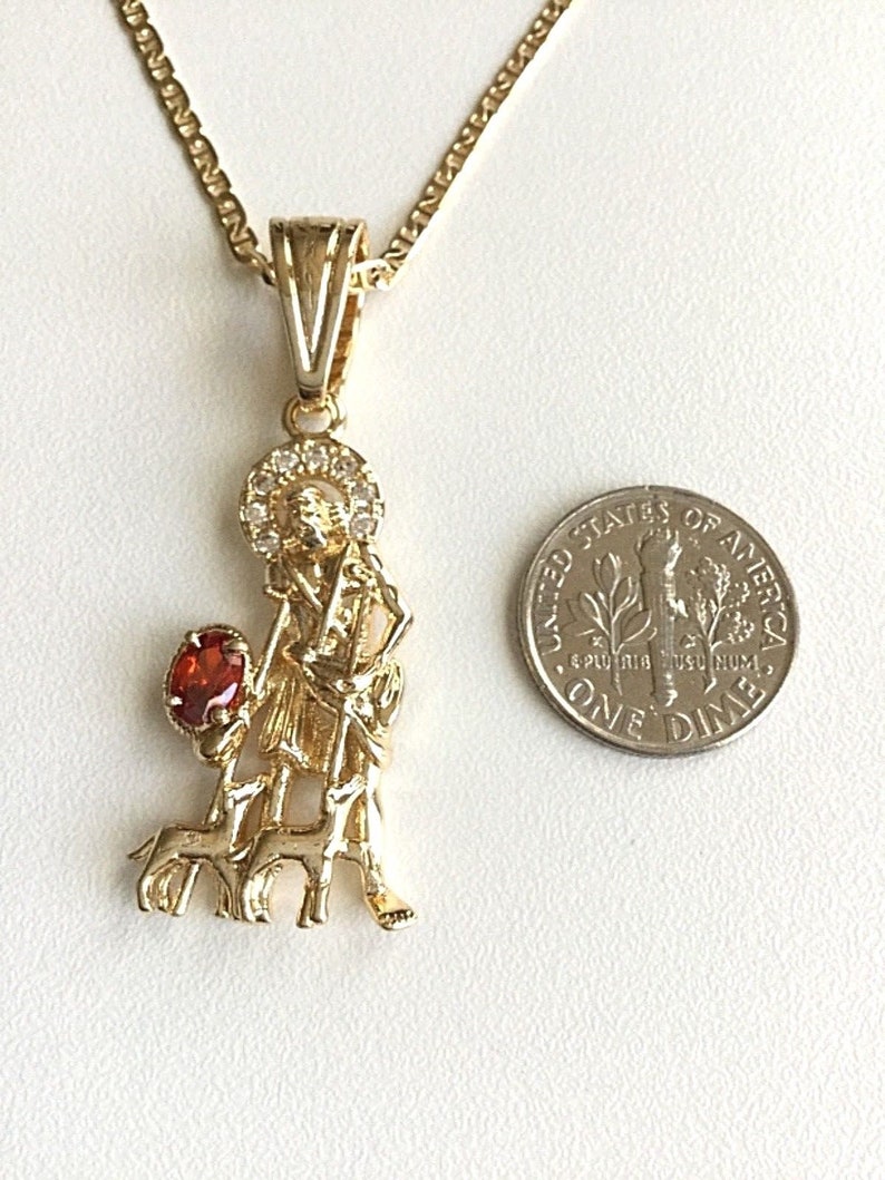 18K gold filled saint Lazarus necklace 24 long  18k gold filled cadena de san Lazaro 24 largo-P90