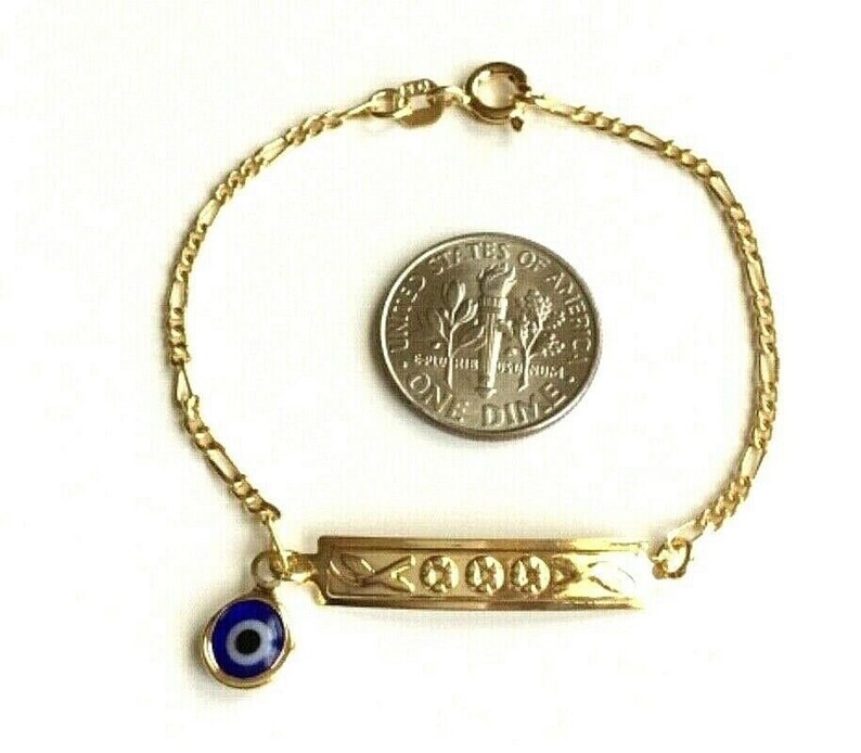 18K Gold Filled Baby Id Evil Eye Bracelet for Baby Etsy