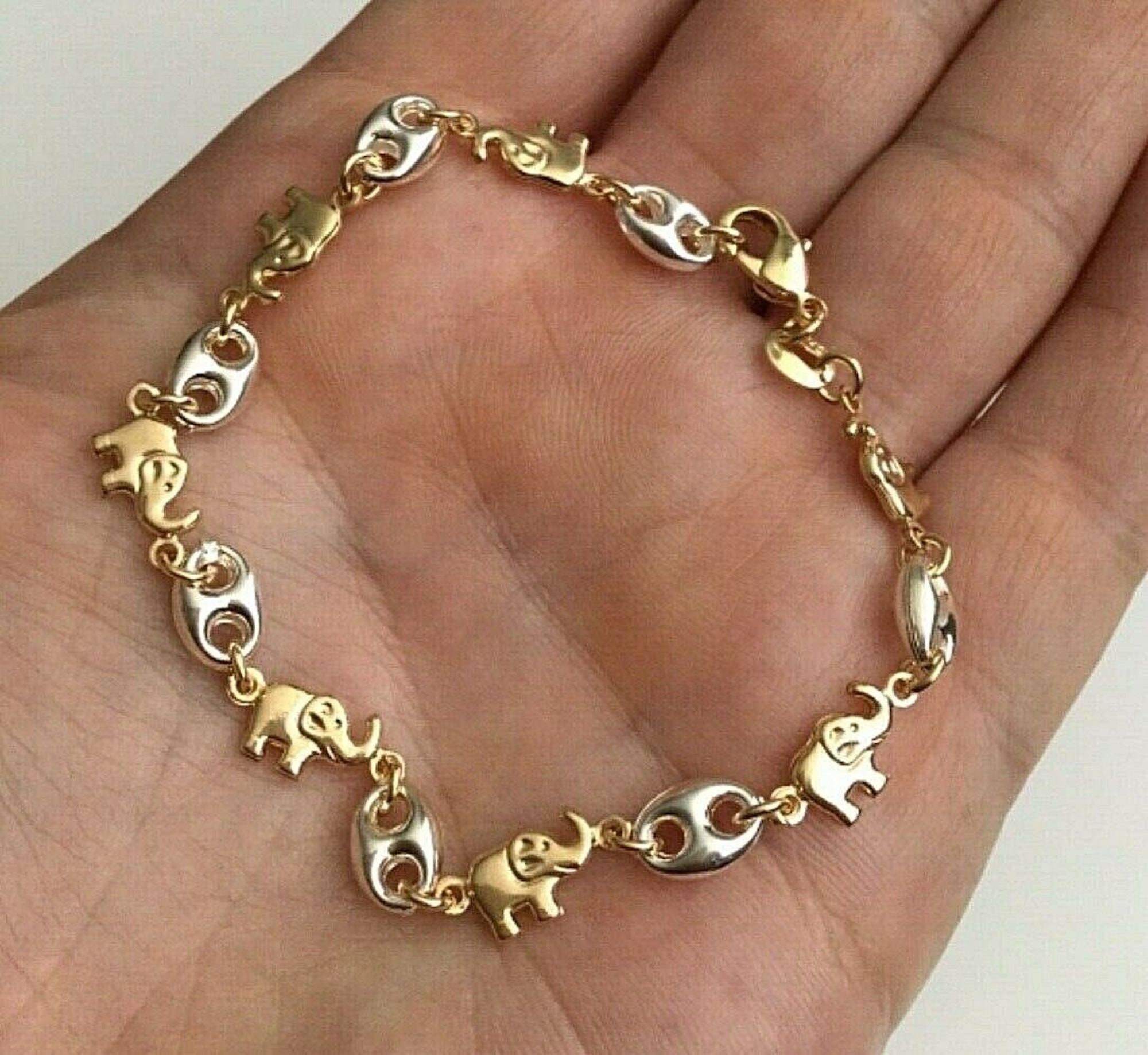 9ct gold elephant bracelet sale