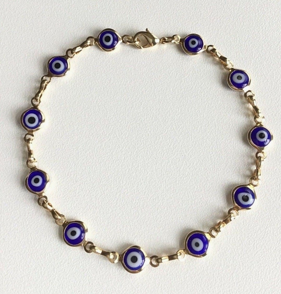 Bracciale Anti-malocchio Placcato In Oro Con Diamanti, 7,5 - Foto 6