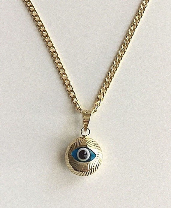 real gold evil eye necklace