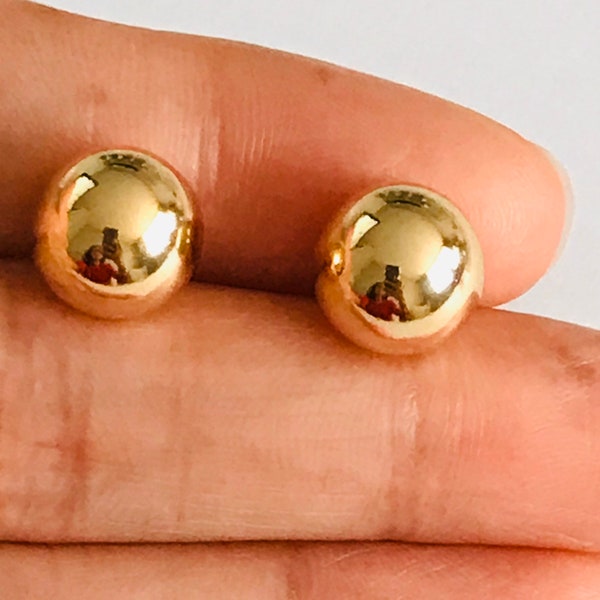 18K Gold filled ball stud earrings, stud earrings, gold filled, gold filled ball, 10mm, gold filled earrings. BLL10