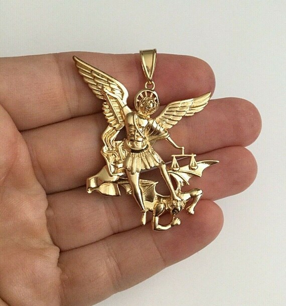 18K Gold Filled Saint Michael Protection Pendant 18k Gold Filled Dije De San Miguel Proteccion P7 Etsy Canada
