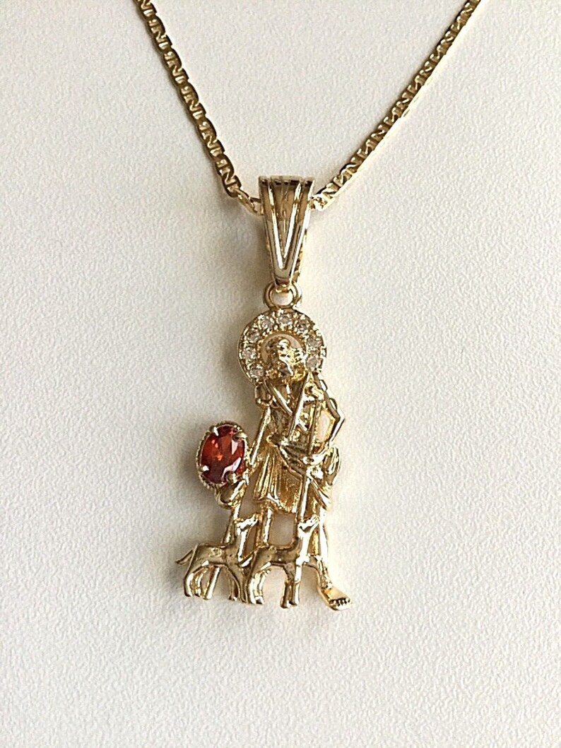 18K gold filled saint Lazarus necklace 24 long 18k gold filled cadena de san Lazaro 24 largo-P90