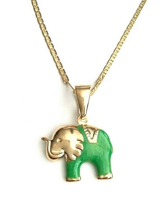 Green elephant necklace deals