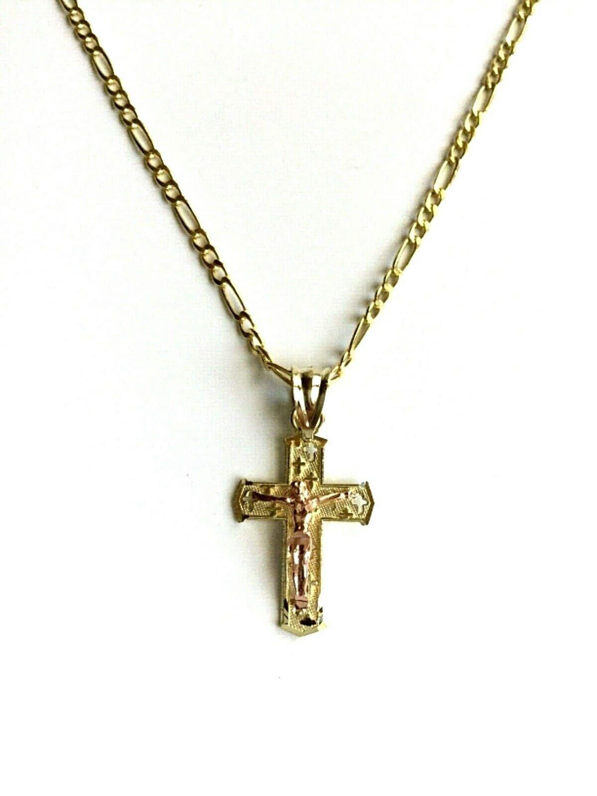 10K Real Gold Cross Necklace 20 Long 27x20mm / 10k Oro Etsy