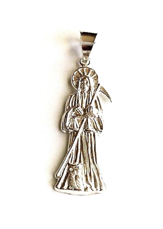 Silver grim reaper pendant sale