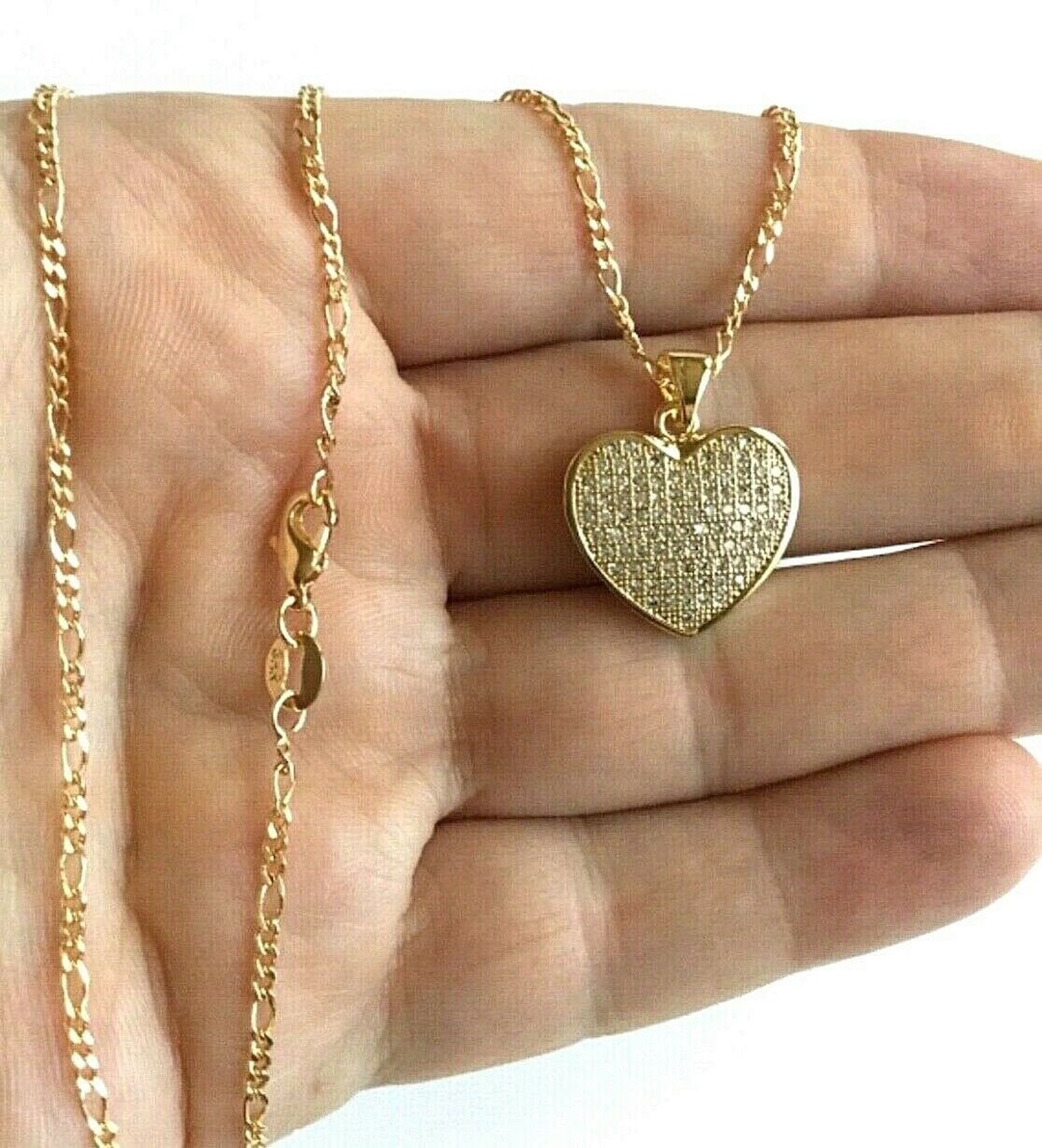 18K Gold Filled Heart Love Necklace 18