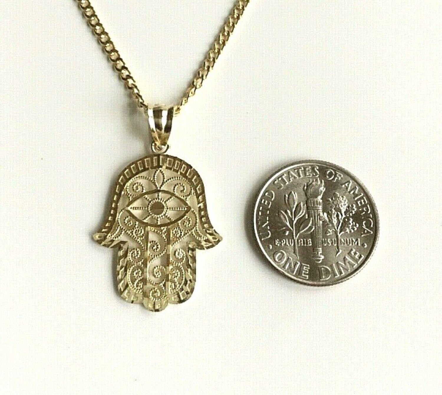 Hamsa necklace gold Clearance