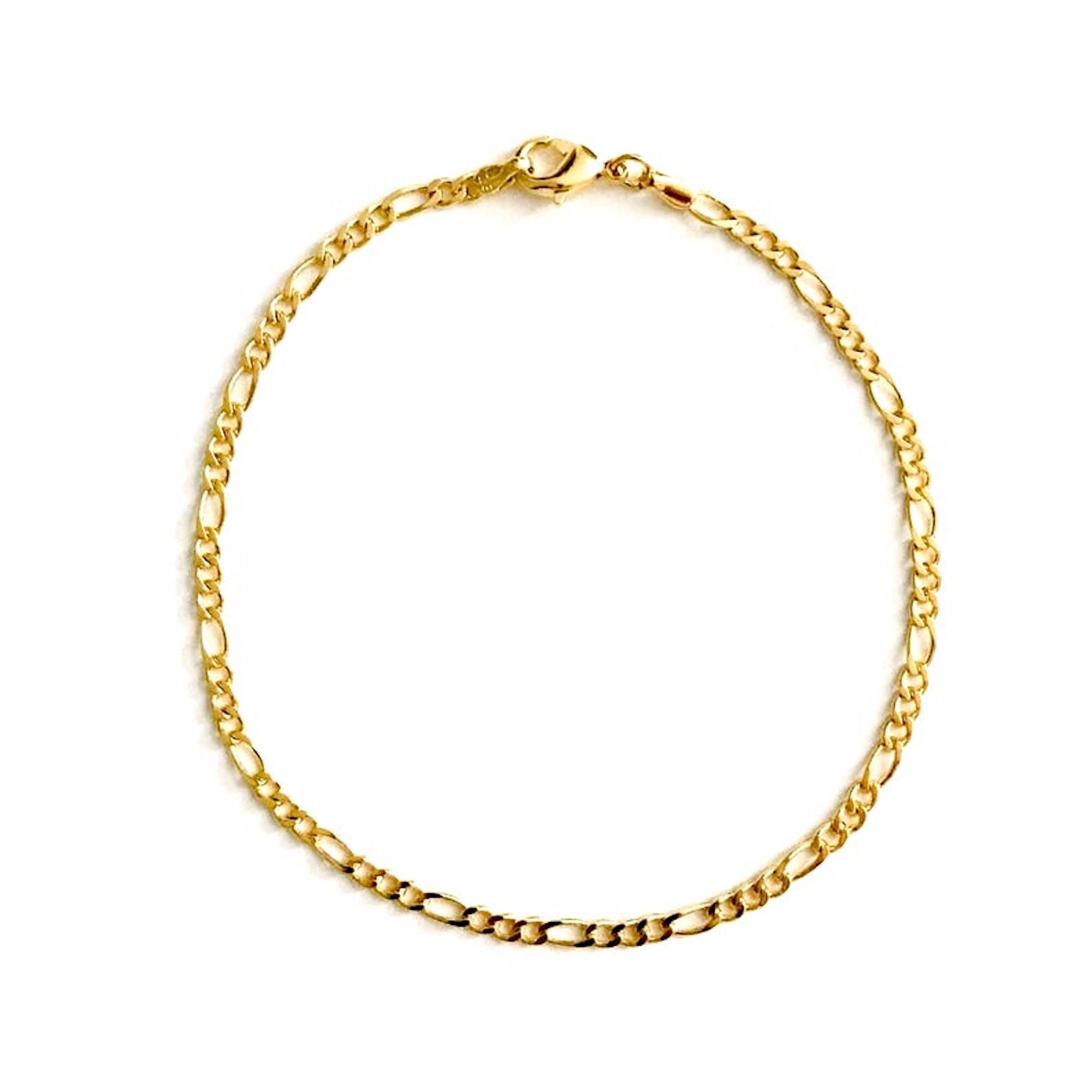 4mm TOBILLERA EN 18K GOLD FILLED 9.5" 18K GOLD FILLED FIGARO ANKLET 9.5" 4mm TOBILLERA EN 18K GOLD FILLED 9.5" 18K GOLD FILLED FIGARO ANKLET 9.5"