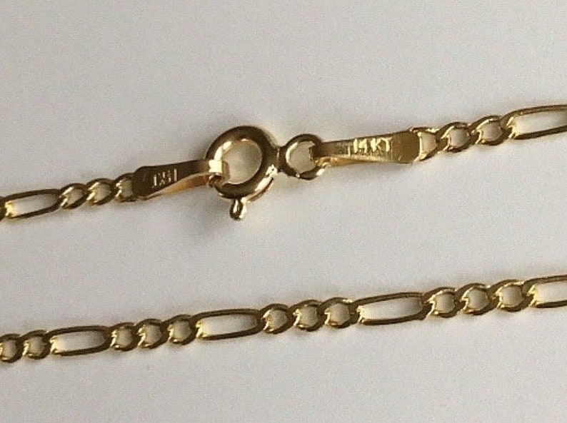 14K Solid Gold Red Evil Eye Necklace 18 Long for good luck 14k Oro Real Cadena de Ojo para buena suerte 18 largo