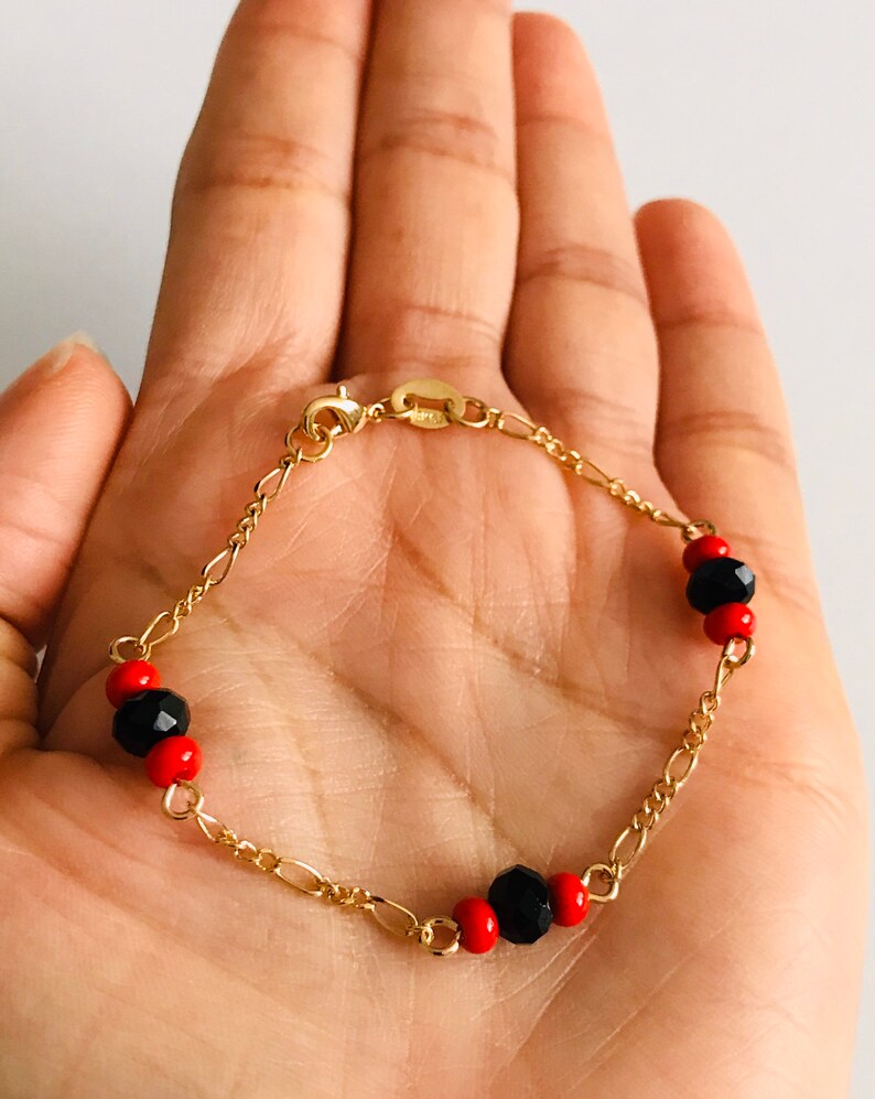 18K Gold Filled Azabache Bracelet for Baby protectiongood Etsy
