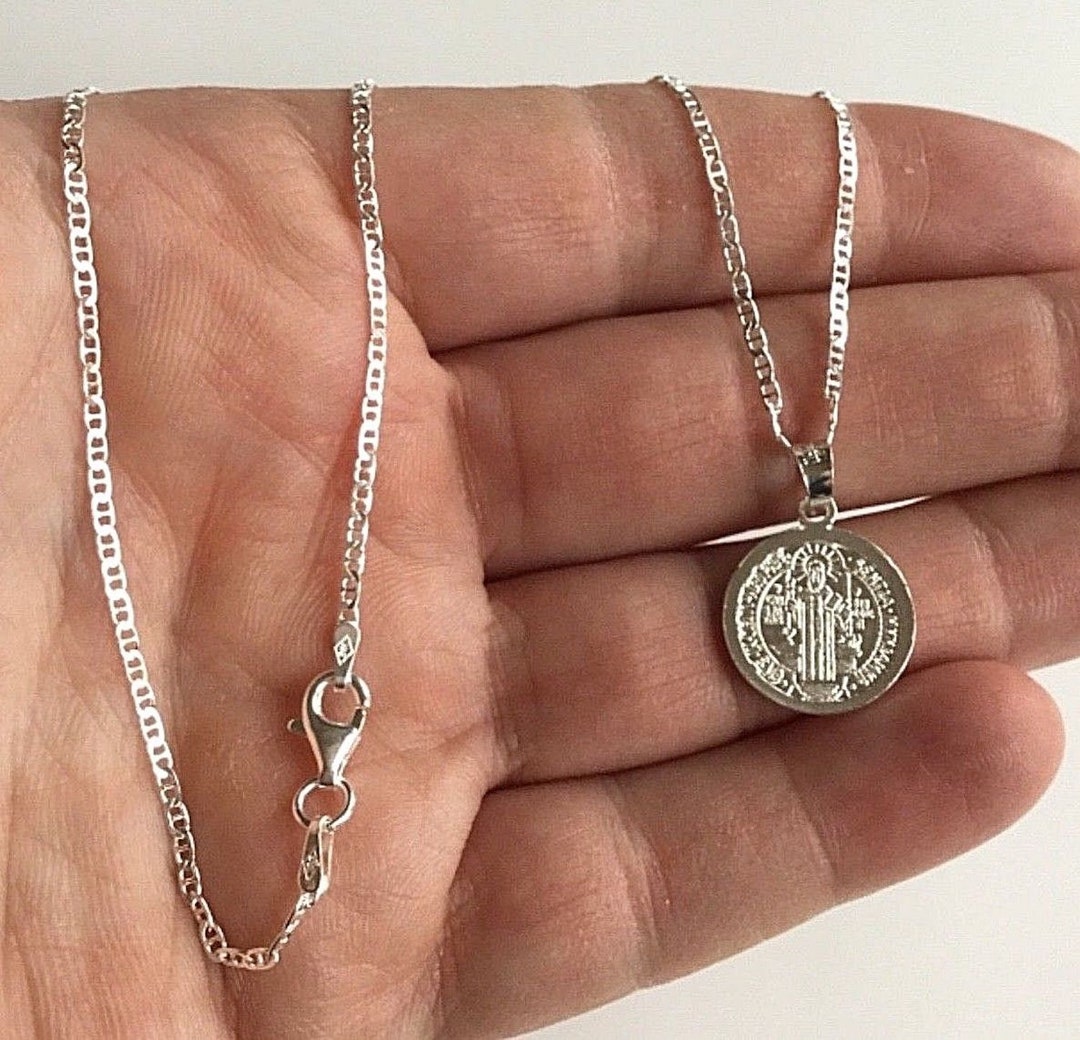 Collana Oro 18kt Piena Cadena De San Benito / San Benedetto – 20 Pollici 20mm