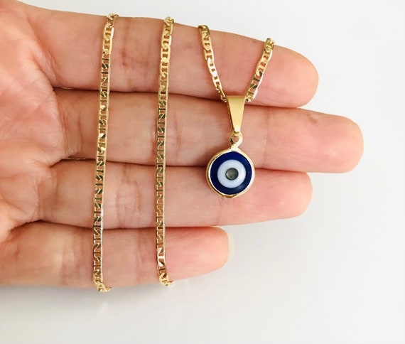 18K Gold Filled Evil Eye Pendant Necklace for Good Luck Protection Nazar 18k Gold Filled Dije Cadena de Ojo de la Buena Suerte P120 Etsy