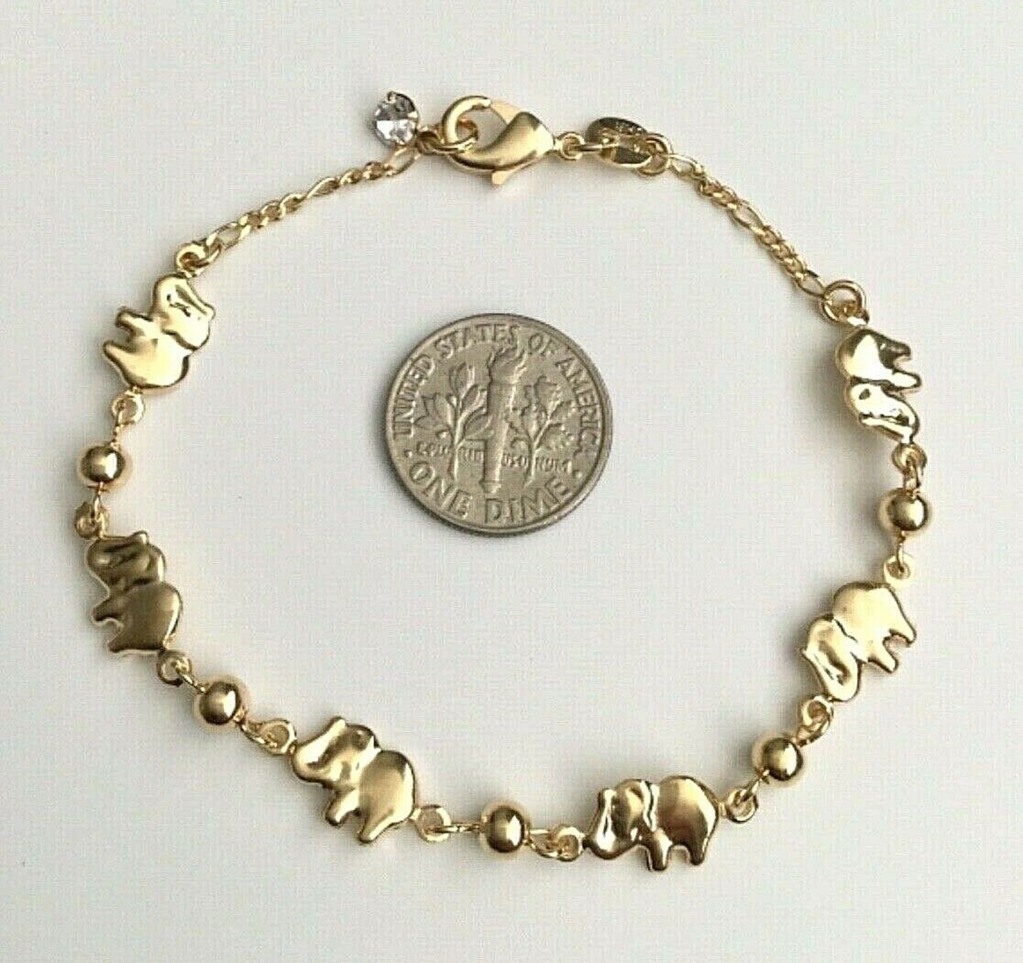 18k gold elephant bracelet deals