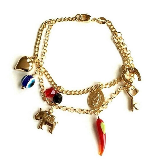 Virgen de Guadalupe con Herradura For Good Luck Crystals Silver Horseshoe