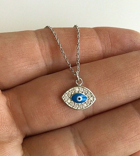 925 sterling silver evil eye necklace deals