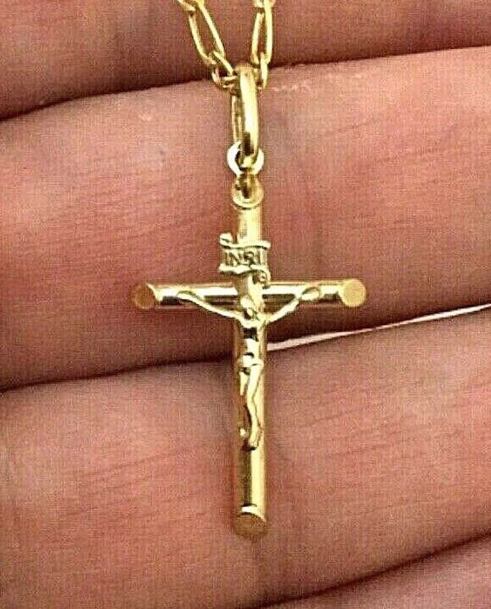 Real gold cross necklace womens Clearance