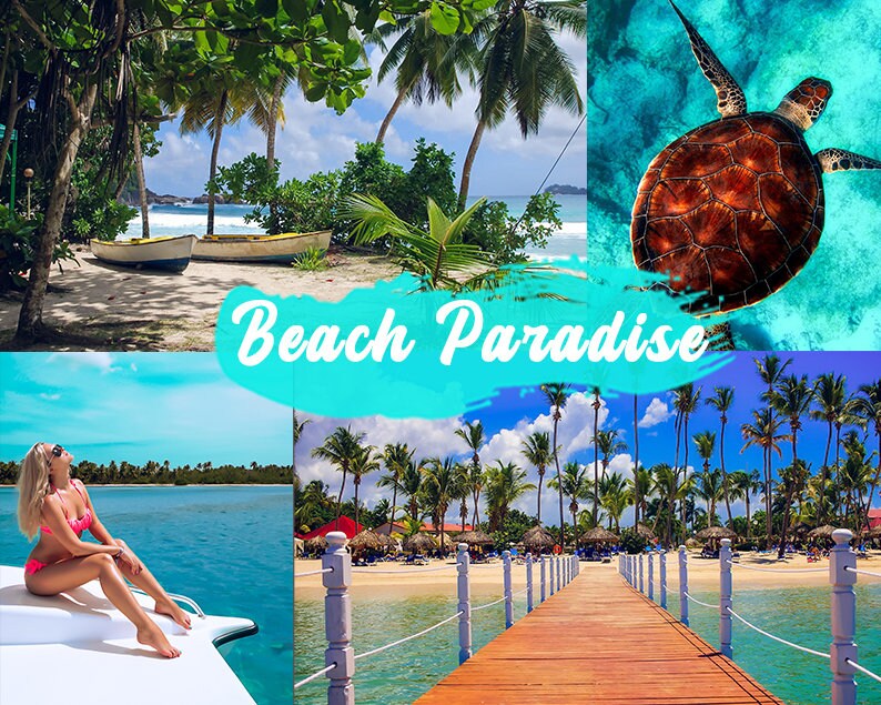 7 Beach Paradise Lightroom Mobile & Desktop Preset, Light Photo Editing Filter, Clean Blue Outdoor Preset, Instagram Blogger, Influencer