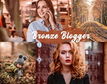 12 Bronze Blogger Lightroom Mobile & Desktop Preset, Rich Photo Editing Filter, Bronze Aesthetic Preset for Instagram Blogger, Influencers