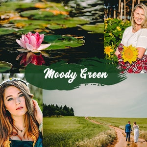 11 Moody Green Lightroom Mobile & Desktop Presets, Photo Editing Filters, Presets, for Instagram Bloggers, Influencers and Photographers