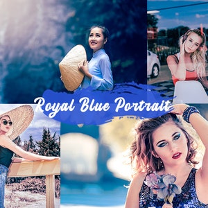 5 Royal Blue Portrait Lightroom Mobile & Desktop Presets, Photo Edit Filters, Presets, for Instagram Bloggers, Influencers and Photographers