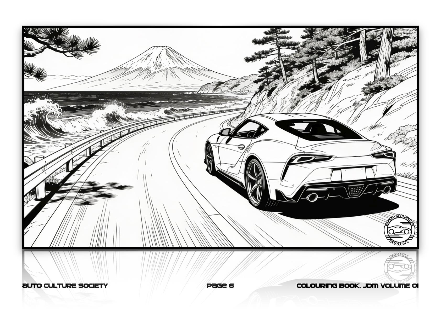 JDM Colouring Book Printable PDF | Japanese Sports Car Colouring Pages ...