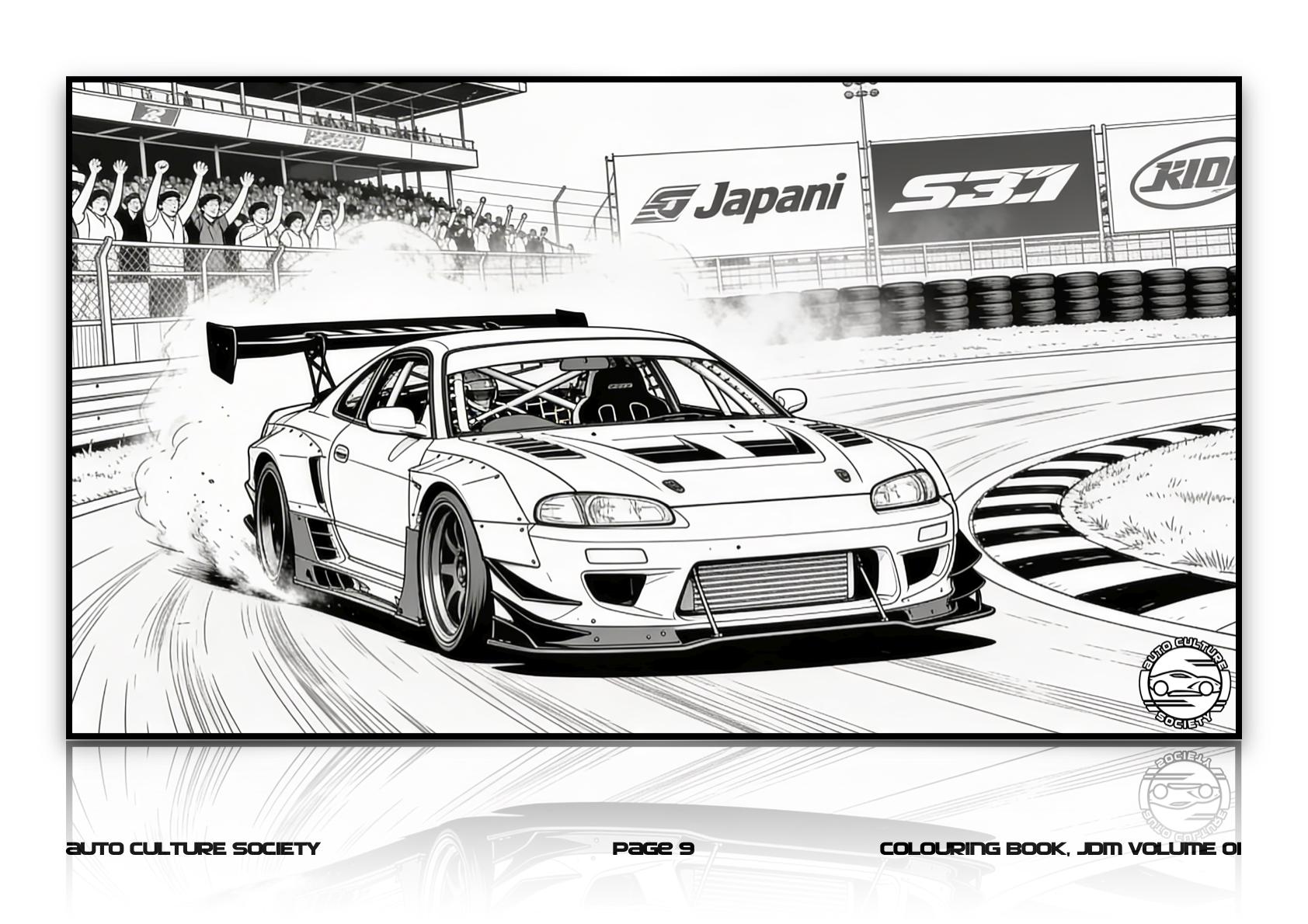 JDM Colouring Book Printable PDF | Japanese Sports Car Colouring Pages ...