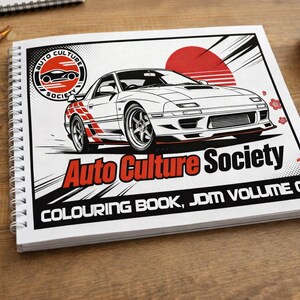 JDM målarbok utskrivbar PDF | Japanska sportbilsmålarbilder | Direktnedladdning | Volym 1