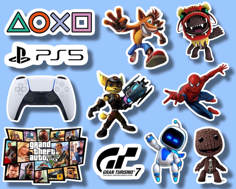 Playstation Themed Gloss Stickers. 11 Designs. Personalise. Etsy