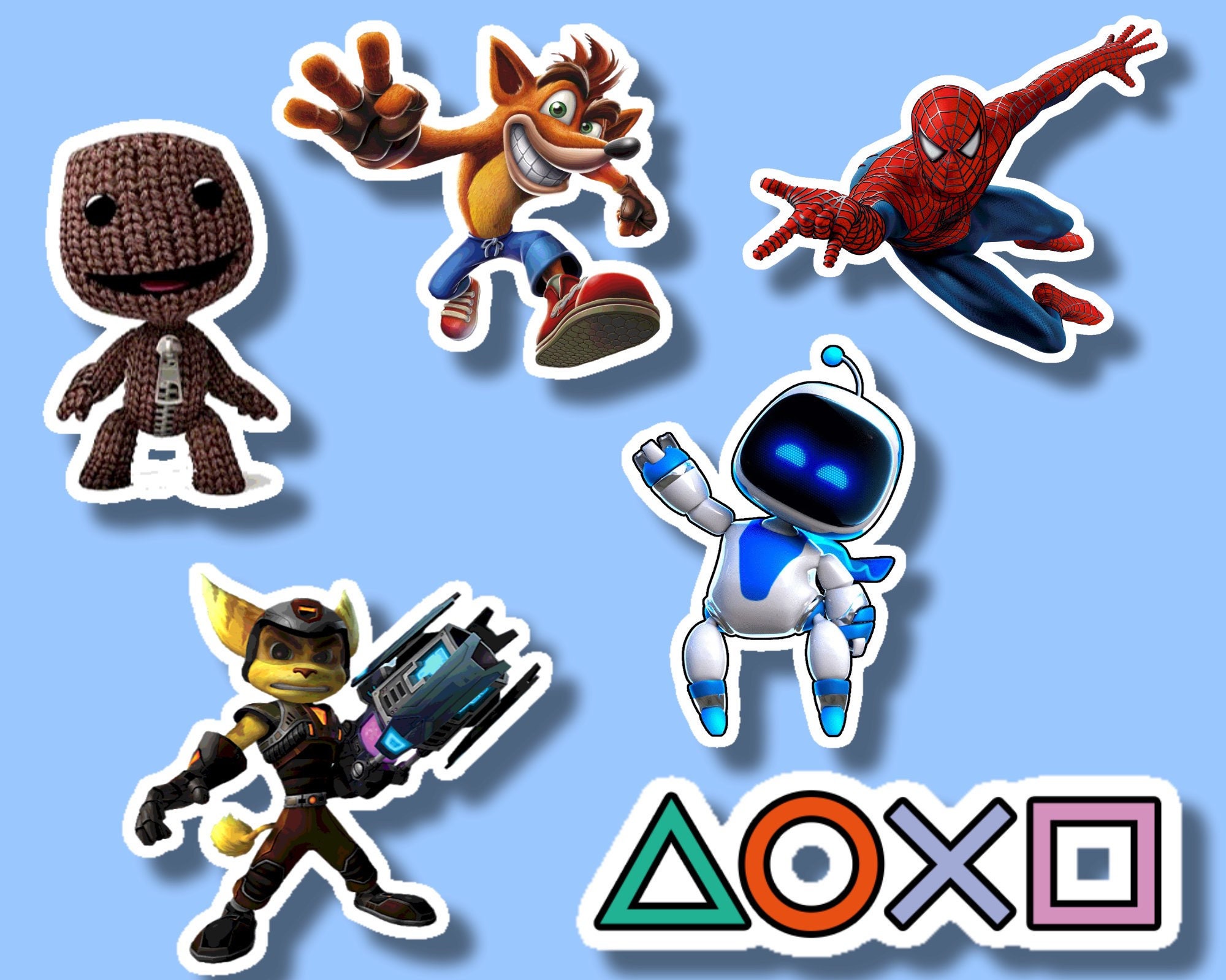 Playstation Themed Sticker Pack. 6 Gloss Stickers. 6cm in Etsy UK