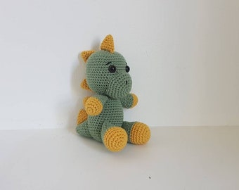 Crochet Dragon Toy, Handmade Amigurumi Dinosaur, Baby Shower Gift (MADE TO ORDER)