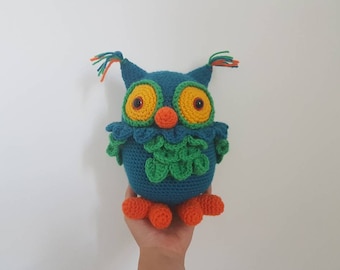 Owl Toy, Crochet Owl, Soft Owl Toy, Crochet Toy, Baby Toy, Handmade Crochet Wise Old Owl, Amigurumi Owl - MADE TO ORDER