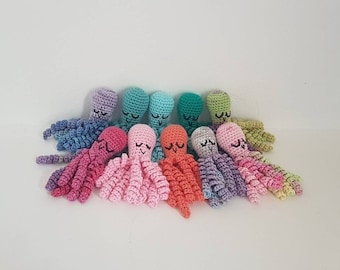 Premmie Octopus Toy, Crochet Octopus, Cotton Octopus for Premmie, Small Octopus, Baby Shower Gift - MADE TO ORDER