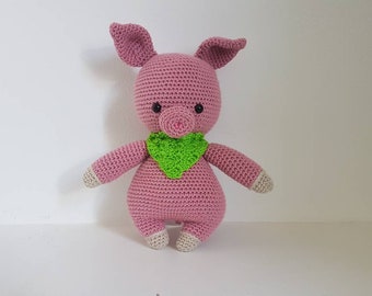 Pig Toy, Crochet Pig, Soft Toy, Toy Pig, Handmade Crochet Piglet, Amigurumi Pig, Baby shower gift - MADE TO ORDER