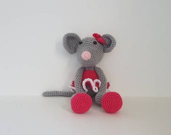 Ballerina Mouse Toy with Tutu, Crochet Mouse, Ballerina Mouse, Crochet Toy Mouse, Handmade Crochet Mouse, Baby shower gift - MADE TO ORDER