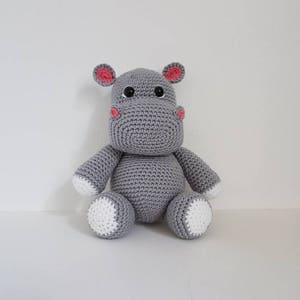 Hippo Toy, Crochet Hippopotamus, Soft Toy, Toy Hippo, Handmade Crochet Hippopotamus, Amigurumi Hippo, Baby shower gift - MADE TO ORDER