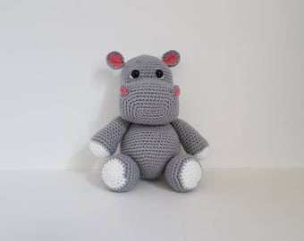 Hippo Toy, Crochet Hippopotamus, Soft Toy, Toy Hippo, Handmade Crochet Hippopotamus, Amigurumi Hippo, Baby shower gift - MADE TO ORDER