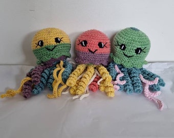Octopus Toy, Octopus Toy with Tentacles, Crochet Octopus, Jelly Fish with Tentacles, Small Octopus  - MADE TO ORDER