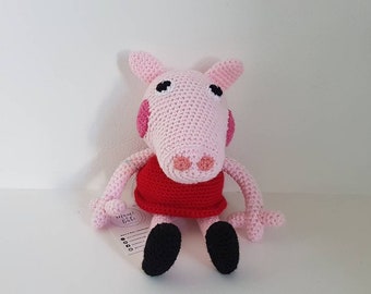 Peppa Pig Toy, Crochet Peppa Pig, Crochet Toy, Amigurumi Peppa Pig - MADE TO ORDER