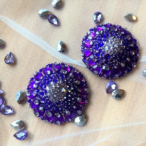 Dazzling Purple Round Burlesque Pasties
